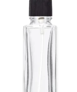 Square Glass Tester Spray Bottle (Perfume Tester Bottle ) – Gloss Finish Glass, Black Mist Pump & Transparent Cap, Ultra Projection Spray- Sarochem™