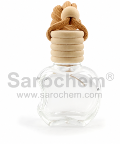 10ml Apple Shape Glass Perfume & Aroma Diffuser Bottle with Porous Wooden Cap - Car Hanging | Bathroom Hanging | Wardrobe Hanging | Office Cabin Aroma Diffuser - Sarochem®