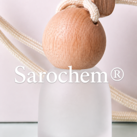 10ml Car Hanging Diffuser Bottle (Perfume Bottle) - Frosted Glass ,Long Rope , Porous Wooden Cap & Refillable Perfect For Car, Home, Wardrobe , Office - Sarochem®