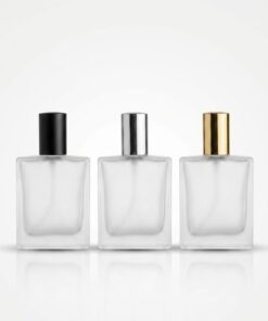 50ml Rectangle Victor-Shaped Frosted Perfume Bottle with Ultra Projection 150 µL (150 MCL) Spray Pump | Heavy Bottom Glass Bottle with Crimp Seal | Complete Set – Sarochem™