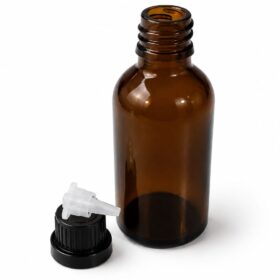 Amber Glass Euro Dropper Bottle with Tamper Evident Cap - Sarochem®