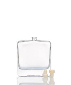Reed Diffuser Bottle with Dart Cap | Flat & Clear Transparent Glass – 100 ML | SKU – SCRDFLAT45